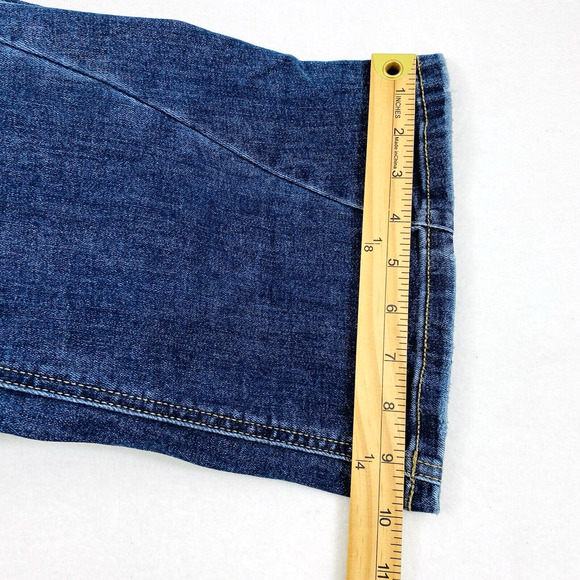 M Jeans Maurices Womens Small Short Distress Medium‎ Wash Denim  Hi Rise Flare - Picture 10 of 11